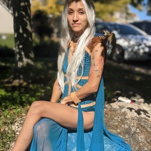 Daenerys Targaryen Dragon Queen Costume Cosplay Wig Silver White Synthetic Lace